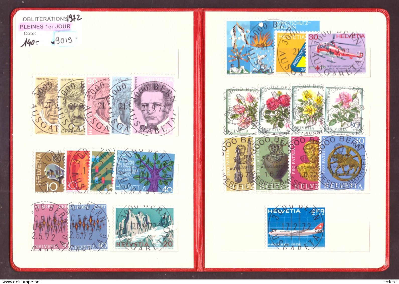 ANNEE COMPLETE 1972 - OBLITERATIONS PLEINES 1er JOUR - ERSTTAG VOLL STEMPELN - COTE: 140.- - Used Stamps