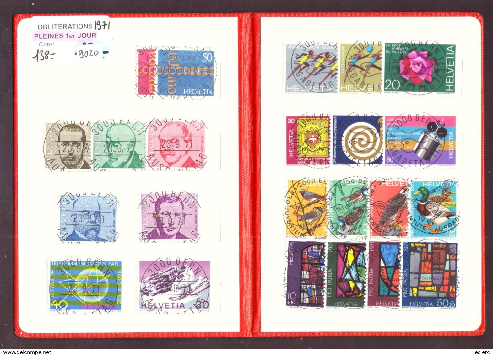 ANNEE COMPLETE 1971 - OBLITERATIONS PLEINES 1er JOUR - ERSTTAG VOLL STEMPELN - COTE: 138.- - Used Stamps