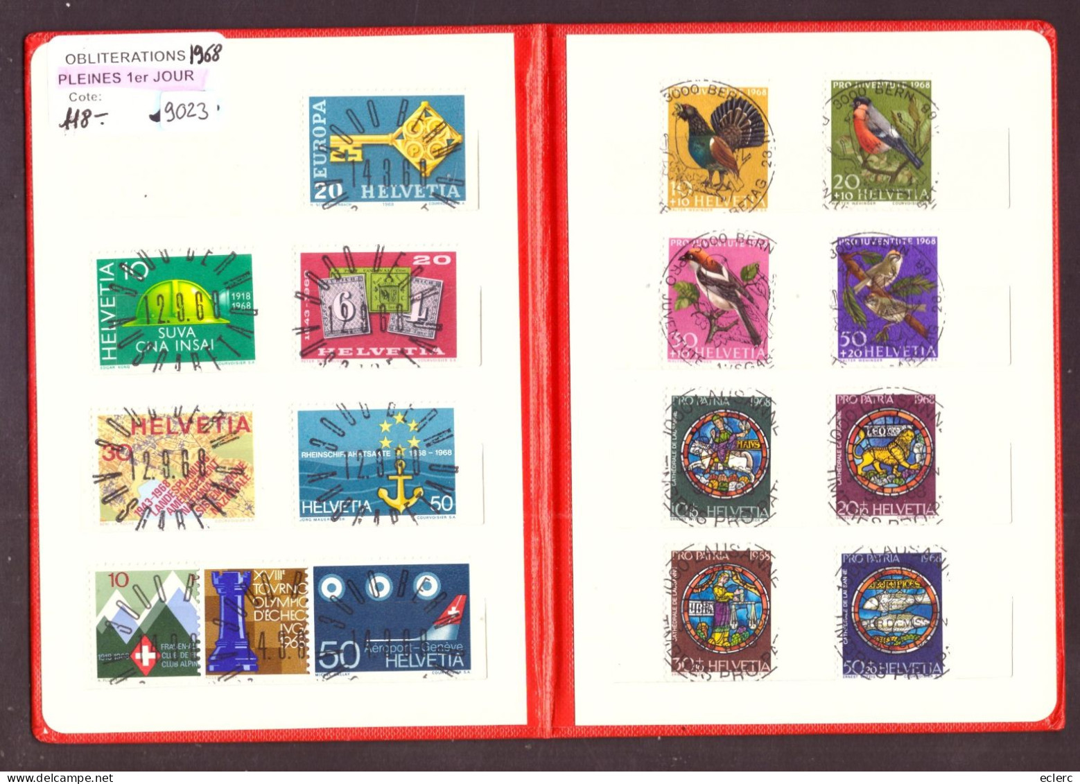 ANNEE COMPLETE 1968 - OBLITERATIONS PLEINES 1er JOUR - ERSTTAG VOLL STEMPELN - COTE: 118.- - Used Stamps
