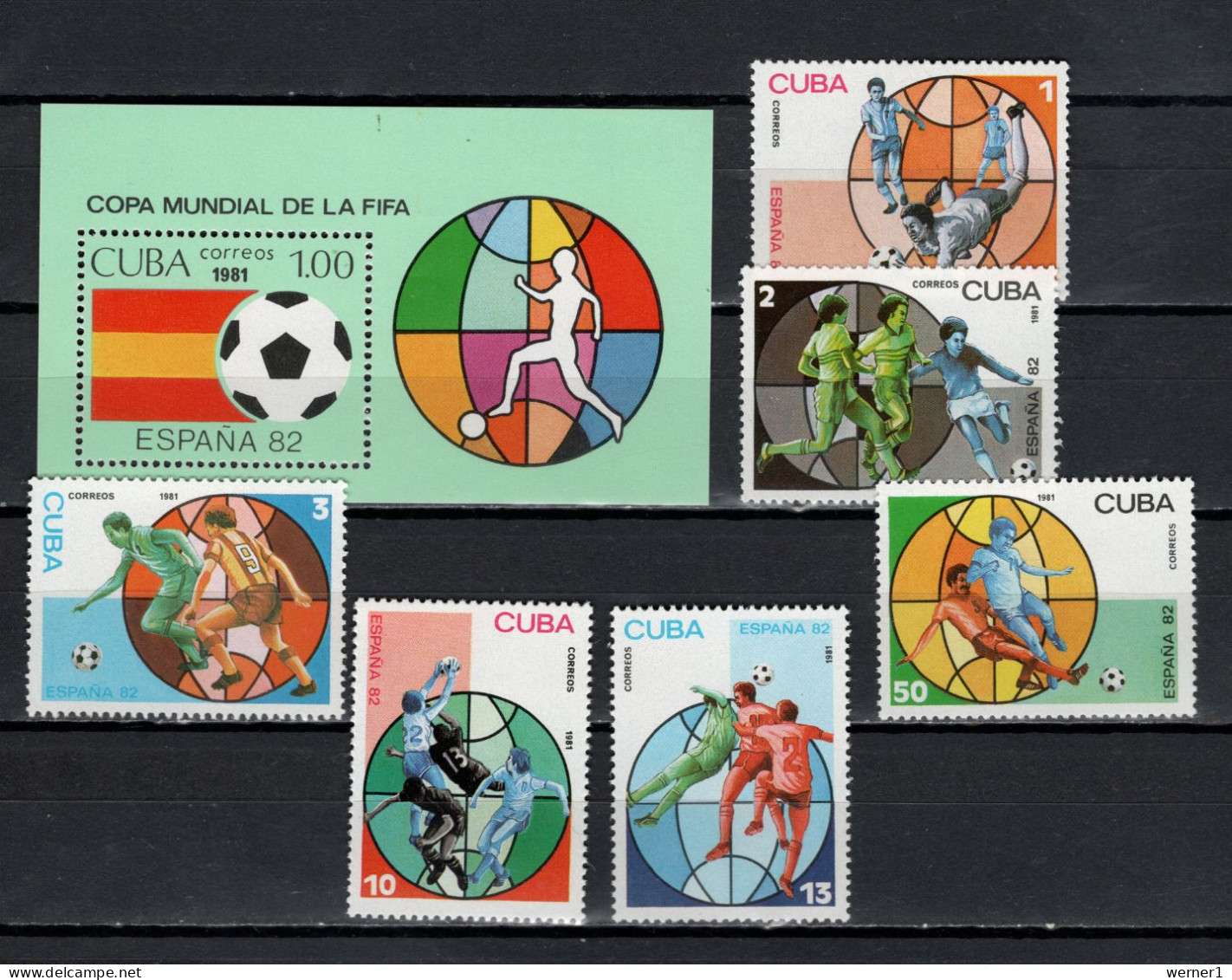 Cuba 1981 Football Soccer World Cup Set Of 6 + S/s MNH - 1982 – Spain