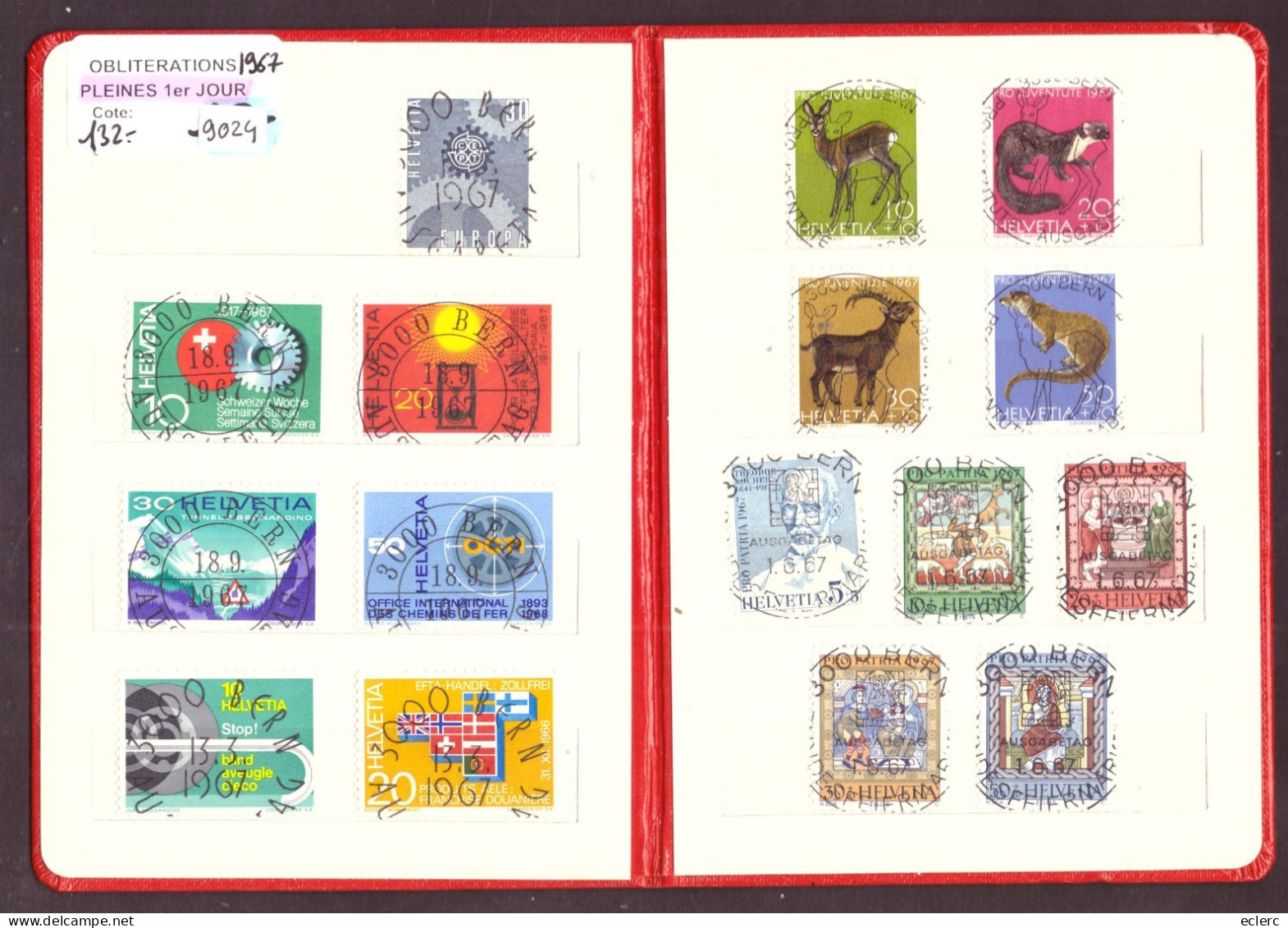 ANNEE COMPLETE 1967 - OBLITERATIONS PLEINES 1er JOUR - ERSTTAG VOLL STEMPELN - COTE: 132.- - Used Stamps