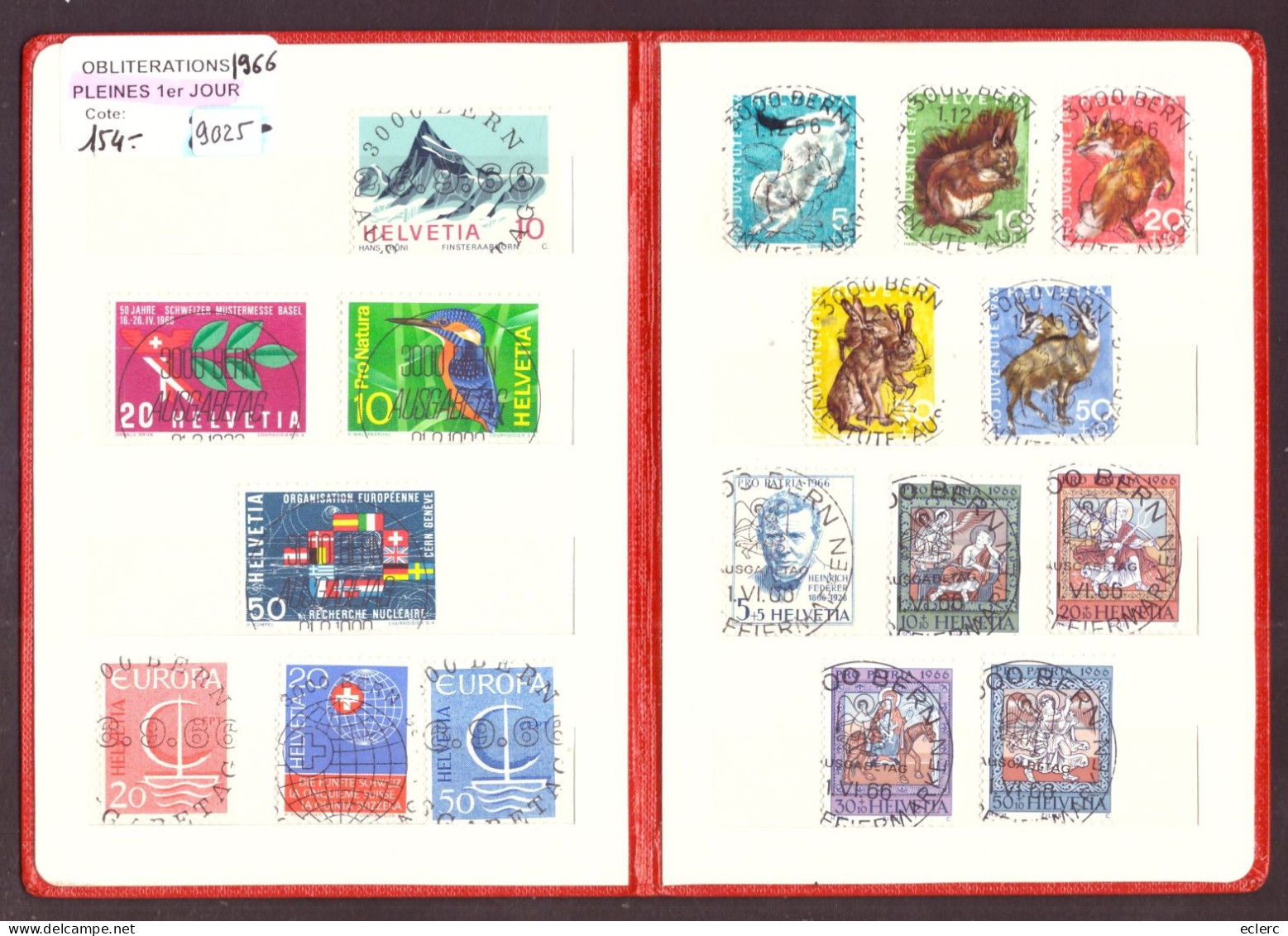 ANNEE COMPLETE 1966 - OBLITERATIONS PLEINES 1er JOUR - ERSTTAG VOLL STEMPELN - COTE: 154.- - Used Stamps