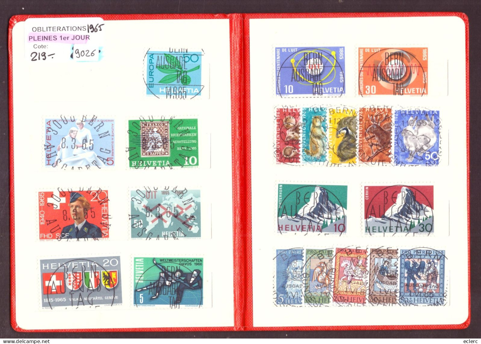 ANNEE COMPLETE 1965 - OBLITERATIONS PLEINES 1er JOUR - ERSTTAG VOLL STEMPELN - COTE: 219.- - Used Stamps