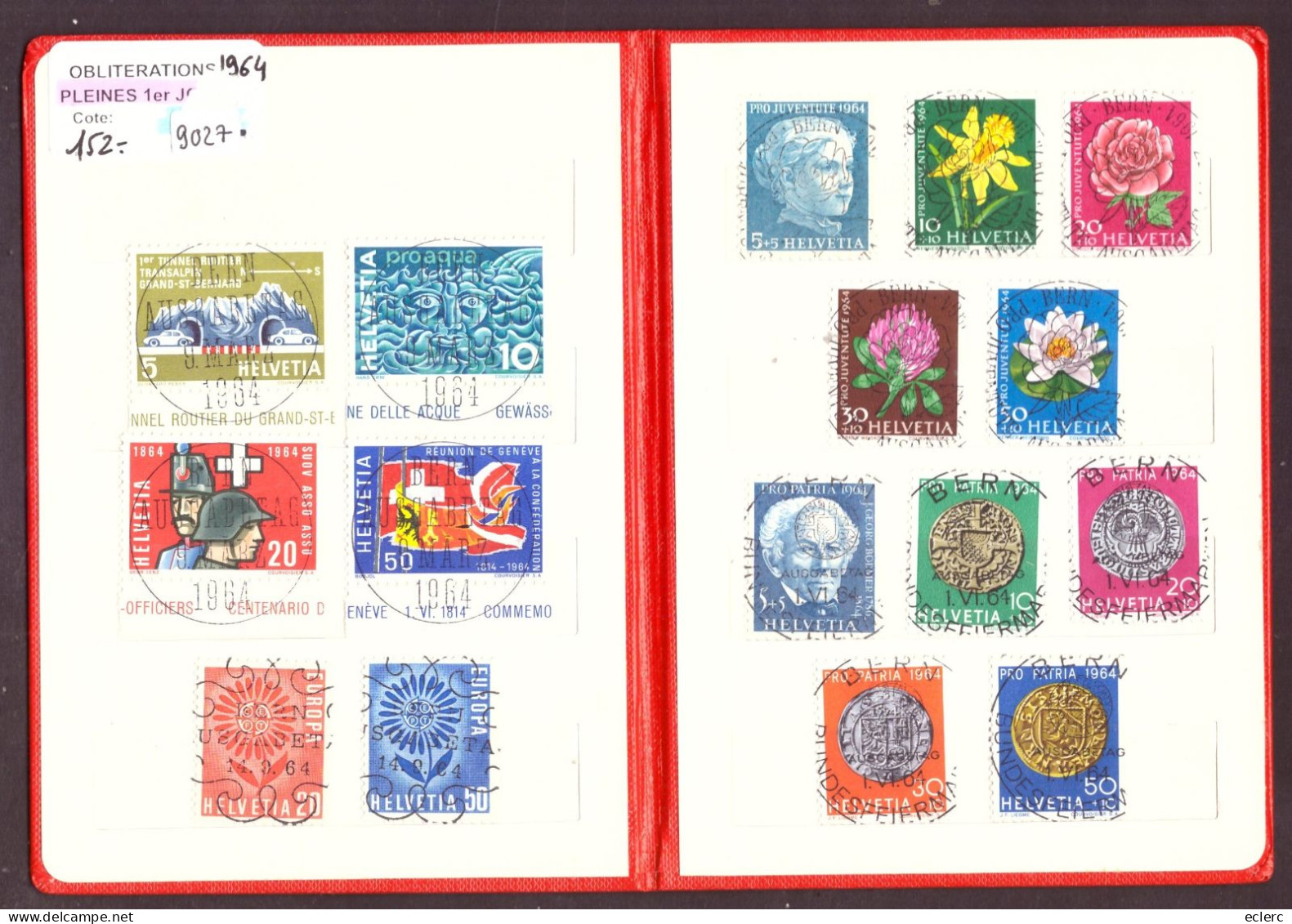 ANNEE COMPLETE 1964 - OBLITERATIONS PLEINES 1er JOUR - ERSTTAG VOLL STEMPELN - COTE: 152.- - Used Stamps