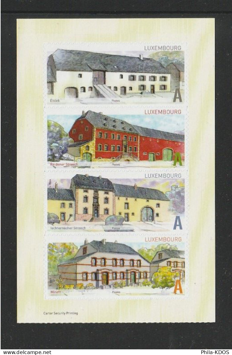 2011 " BATIMENTS DU LUXEMBOURG " Sur Bloc De 4 Timbres " A" Du Luxembourg Neufs ** MNH. A Saisir !!! - Blokken & Velletjes