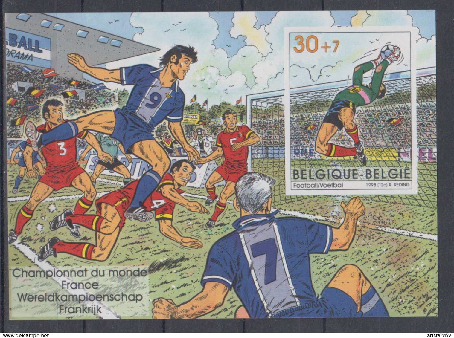 BELGIUM 1998 FOOTBALL WORLD CUP IMPERFORATED S/SHEET - 1998 – Frankrijk