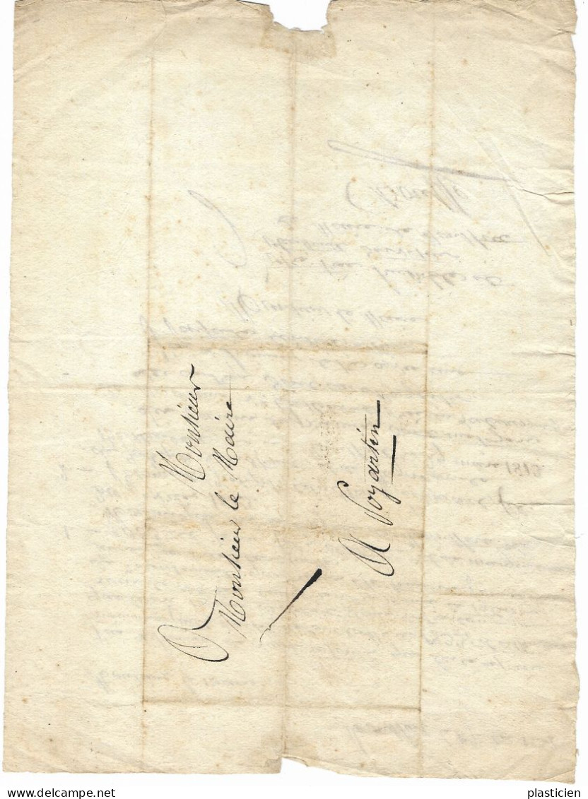 LETTRE MANUSCRITE MAIRE DE MONTFORT EN CHALOSSE (40)  , AU MAIRE DE POYARTIN (LANDES, CHALOSSE) 1834 - Manuskripte
