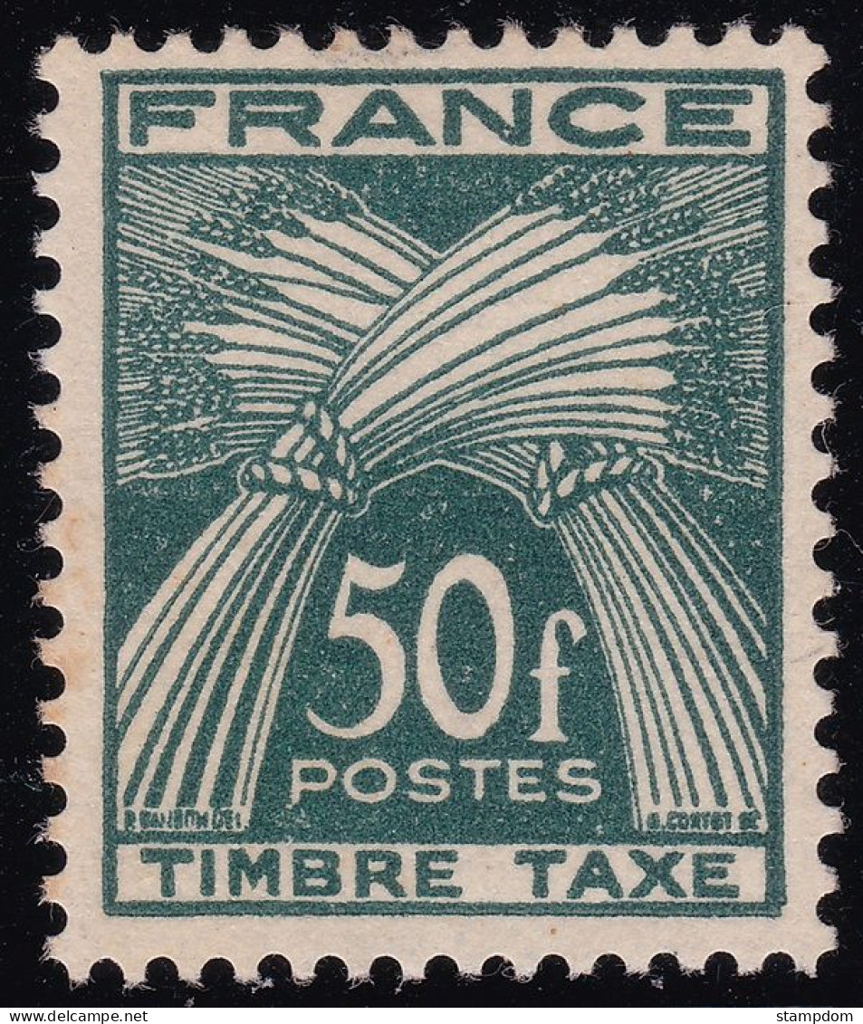 FRANCE 1950 Timbre Taxe Postage Due 50F Sc#J91 MH @P1094 - Nuevos