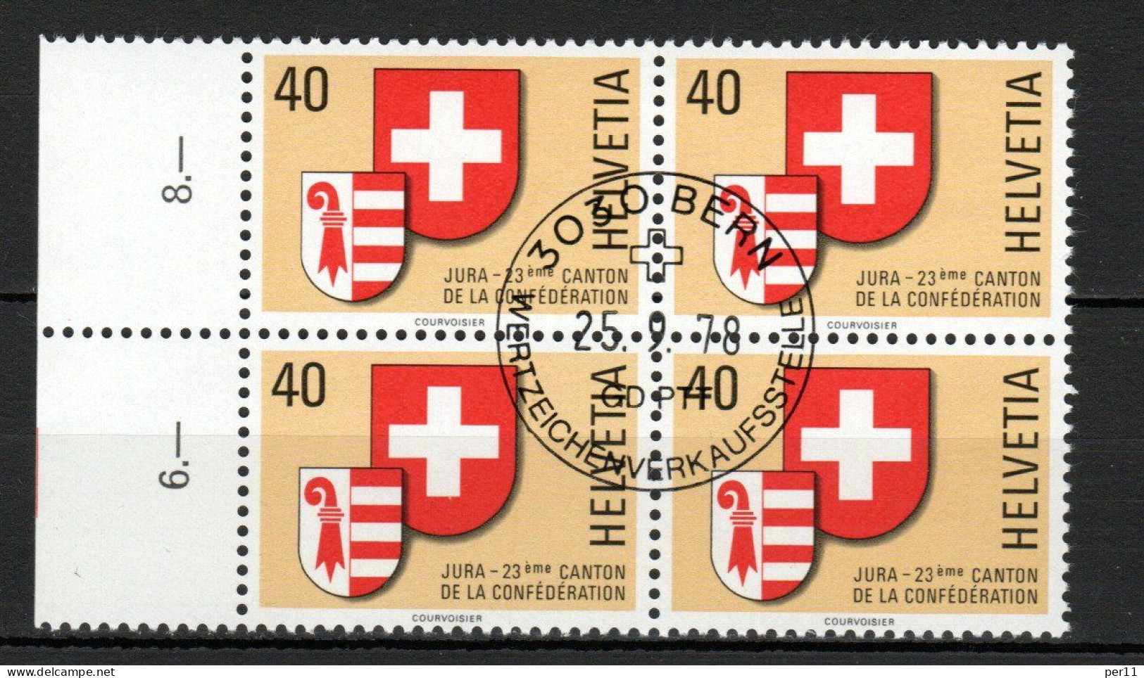 1978 Kanton Jura 4block Used/gest.  (ch175) - Used Stamps