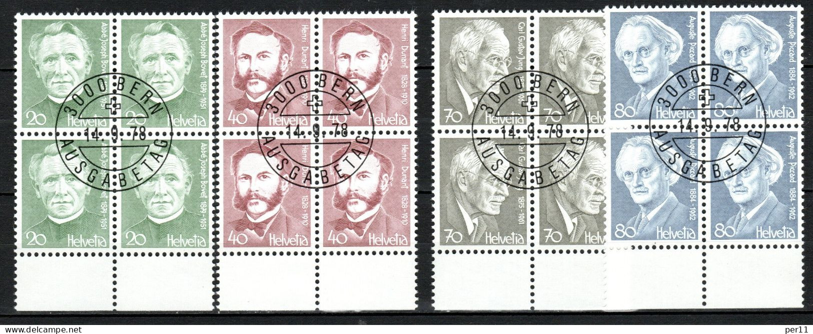 1978 Famous People 4block Used/gest.  (ch170) - Gebraucht