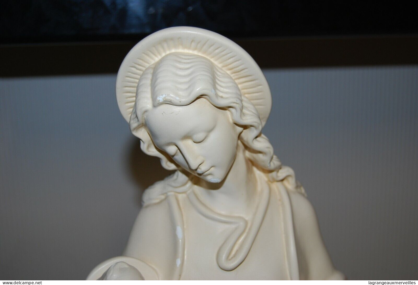 E1 Authentique Vierge à L'enfant - Plâtre Vernissé - Objet De Dévotion - Religion & Esotérisme