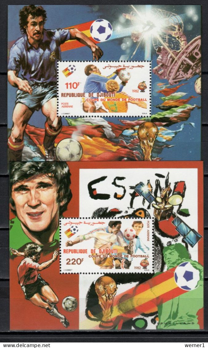 Djibouti 1982 Football Soccer World Cup, Space Set Of 2 S/s MNH -scarce- - 1982 – Espagne