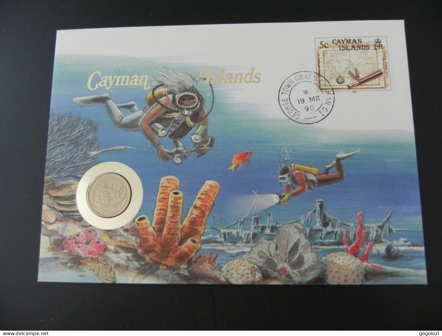 Cayman Islands 10 Cents 1987 - Numis Letter 1990 - Iles Caïmans