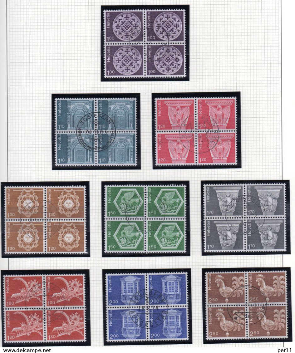 1973-75 Zum: 534-542 4block Used / Gest.  (ch252) - Used Stamps