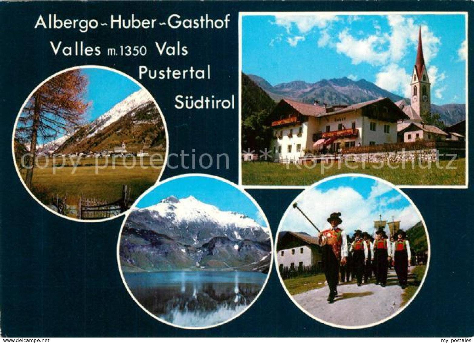 73325208 Vals Suedtirol Albergo Huber Gasthof Kirche Trachtengruppe  Vals Suedti - Sonstige & Ohne Zuordnung