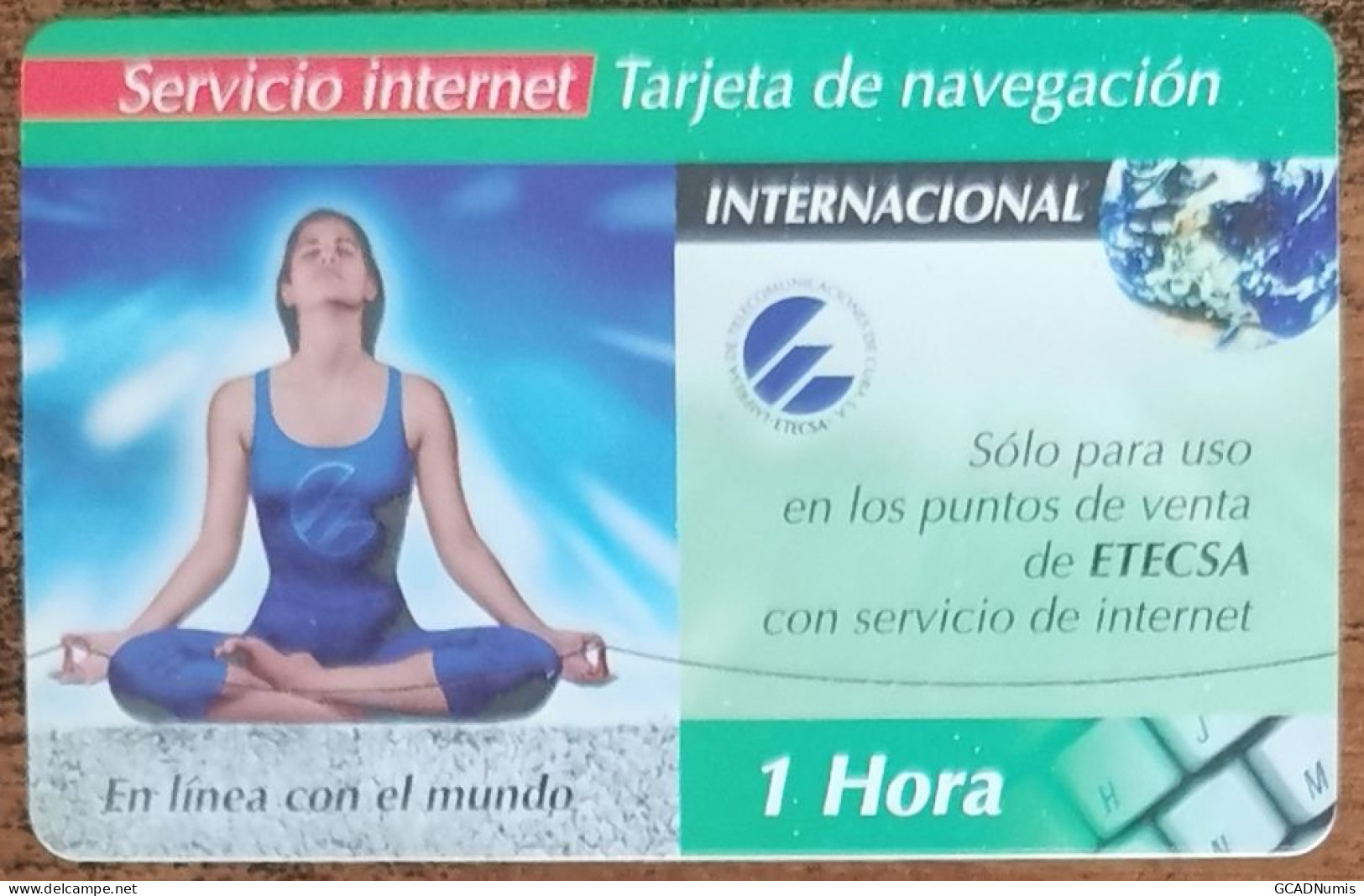 Carte De Recharge - Servicio Internet. En Linea Con El Mundo  - Télécarte ~65 - Cuba