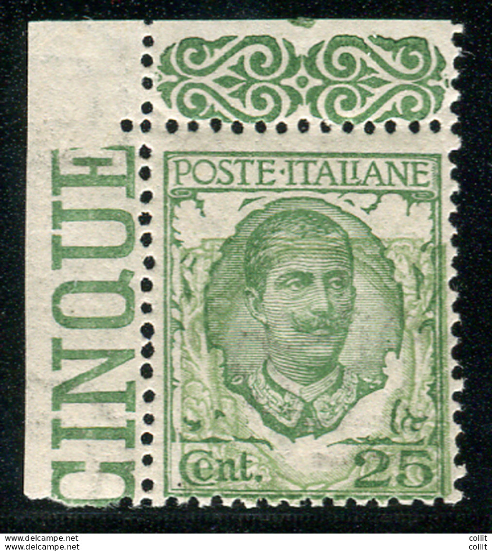 Floreale Cent. 25  Varietà Ornato In Basso - Mint/hinged