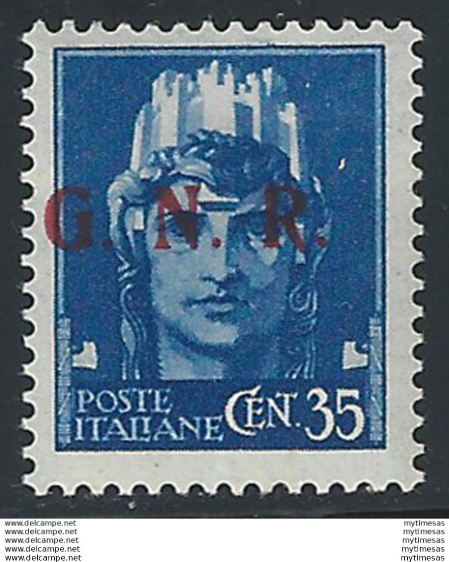 1943 Repubblica Sociale 35c. G.N.R. Brescia III Var MNH Sassone N. 476/IIIg - Autres & Non Classés