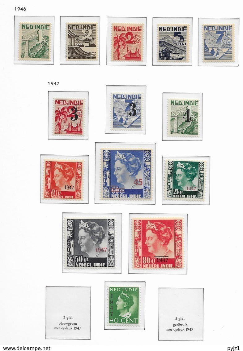 1946-47 MNH Nederlands Indië NVPH 317-330 Postfris - India Holandeses