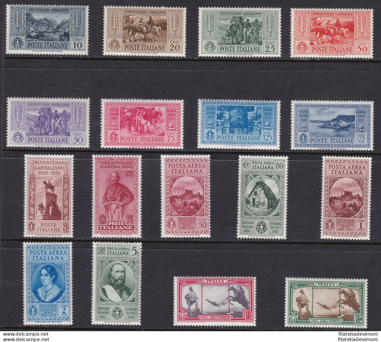 1932 REGNO DI ITALIA - Garibaldi N° 315/324+PA 32/38 Serie Di 17 Valori  MNH**  - Other & Unclassified