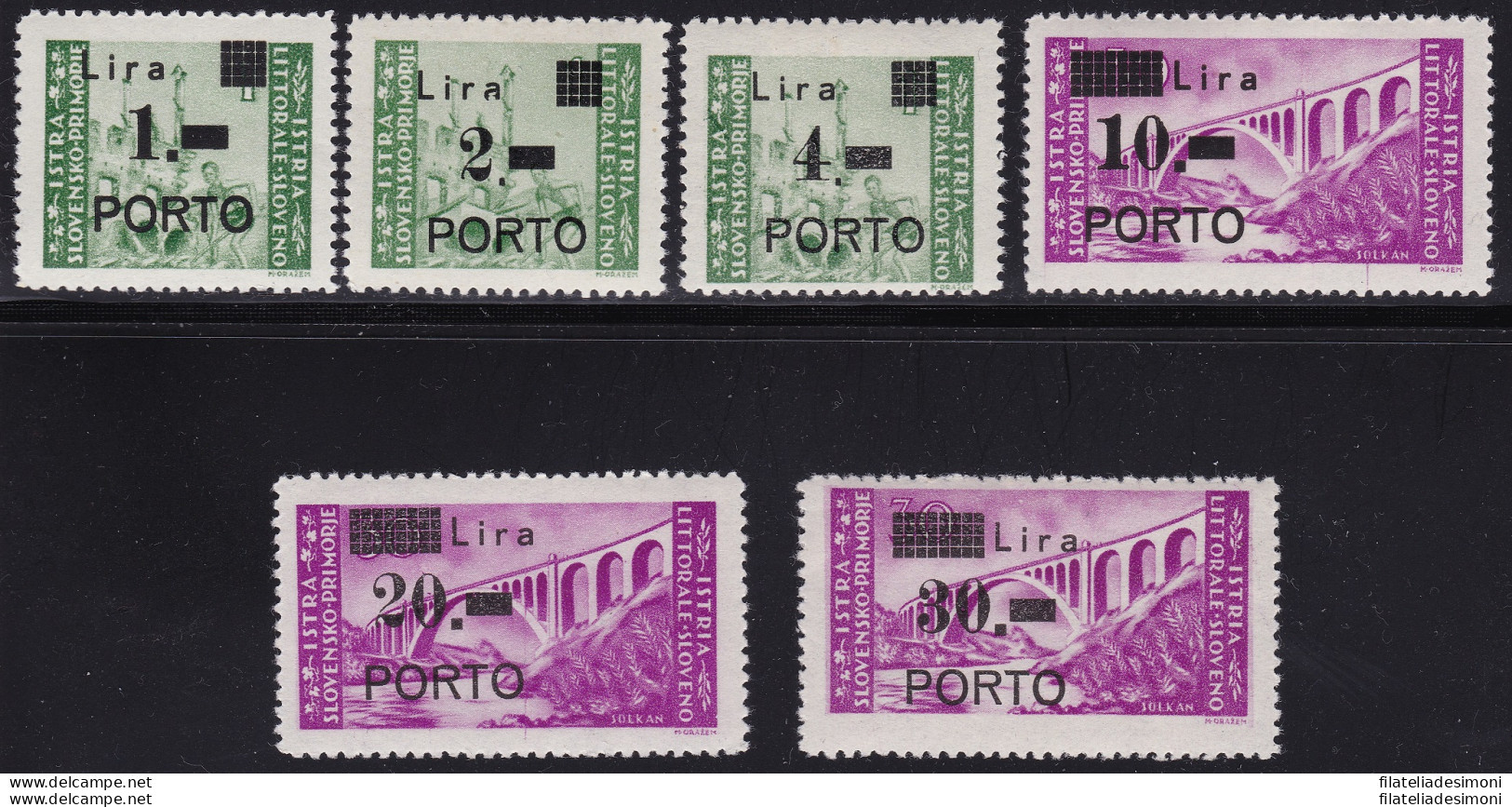 1946 LITORALE SLOVENO, Tasse N° 8/13 Serie Di Sei Valori MNH/** - Postzegelboekjes