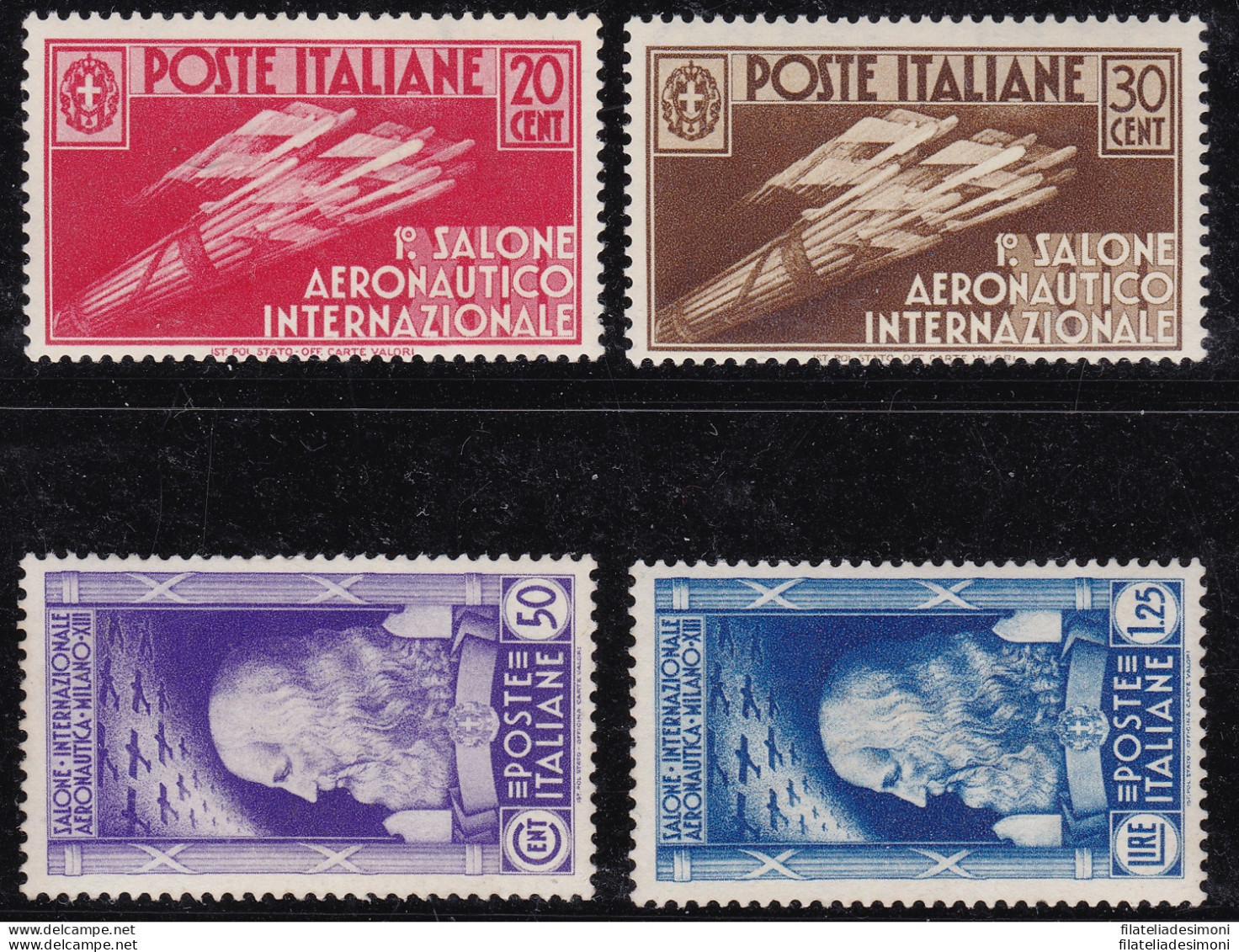 1935 Regno Di Italia, N° 384/387 La Serie Completa Di 4 Valori - Certificato Bi - Sonstige & Ohne Zuordnung