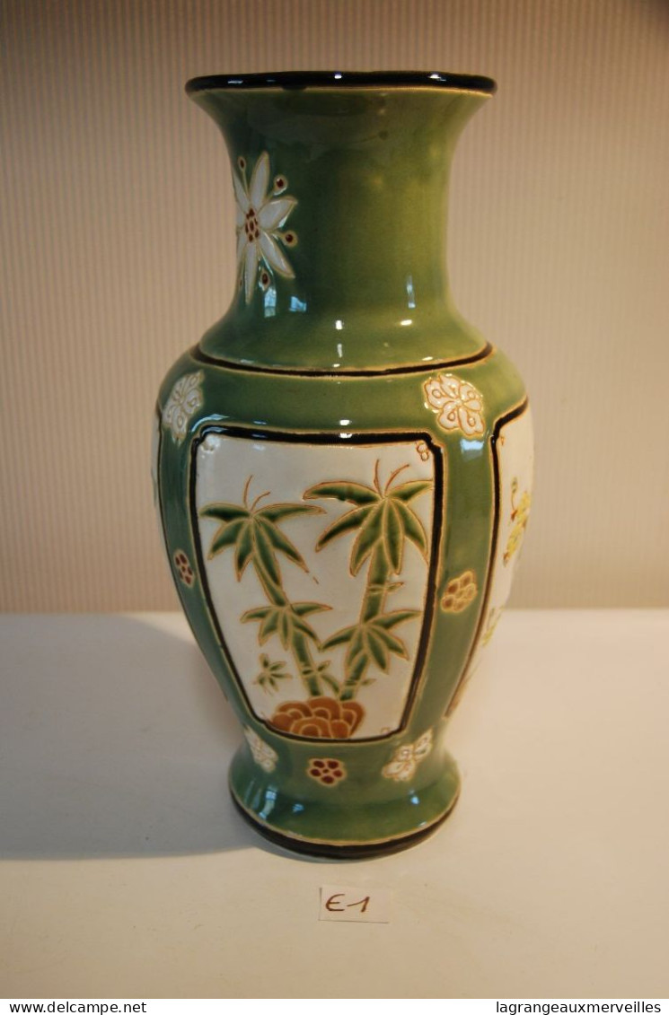 E1 Grand Vase De 39 Cm Style Iles Paradisiaque - Vasi