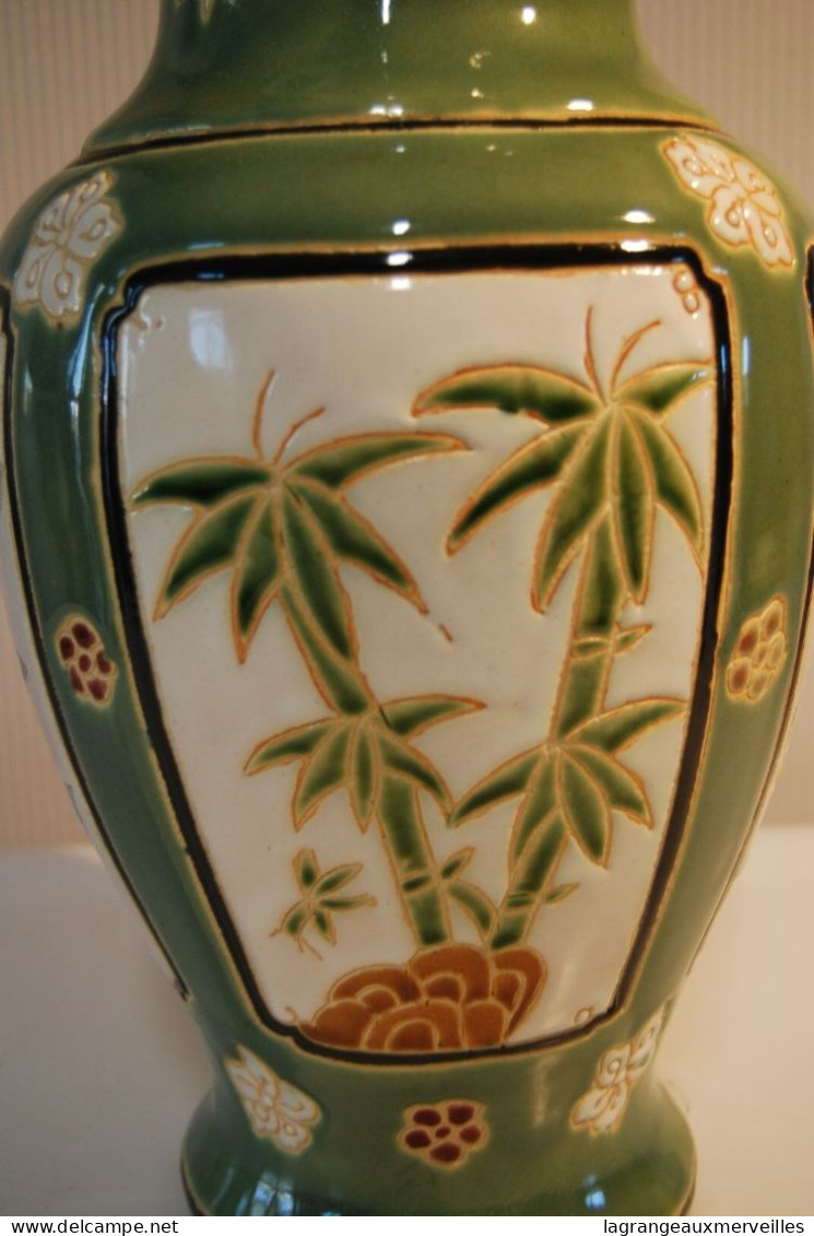 E1 Grand Vase De 39 Cm Style Iles Paradisiaque - Jarrones