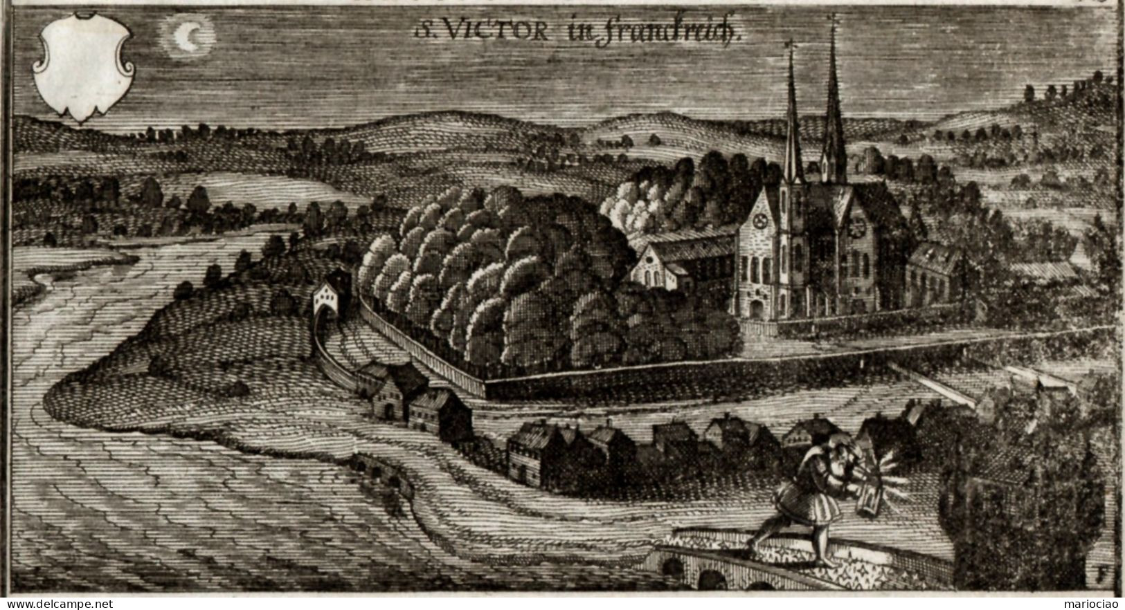 ST-FR PARIS Abbaye Saint-Victor 1630~ S. Victor In Franckreich Daniel Meisner CAUTE AMBULANDUM EST - Estampes & Gravures