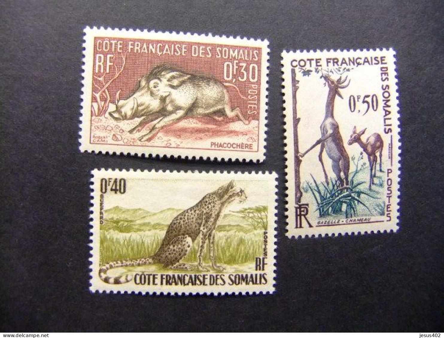 56 COTE DES SOMALIS COSTA DE SOMALIA 1958  / FAUNA SALVAJE / YVERT 287 /289 * MH - Neufs