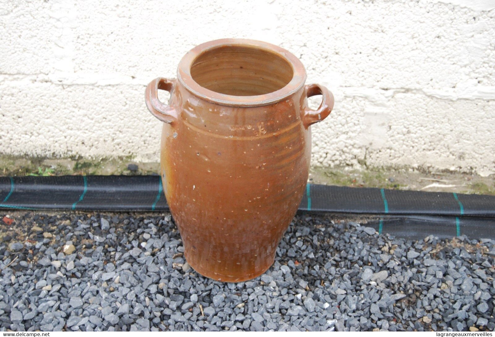 E1 Ancien Pot En Grès Brun, Sel - H +- 40 Cm - Popular Art