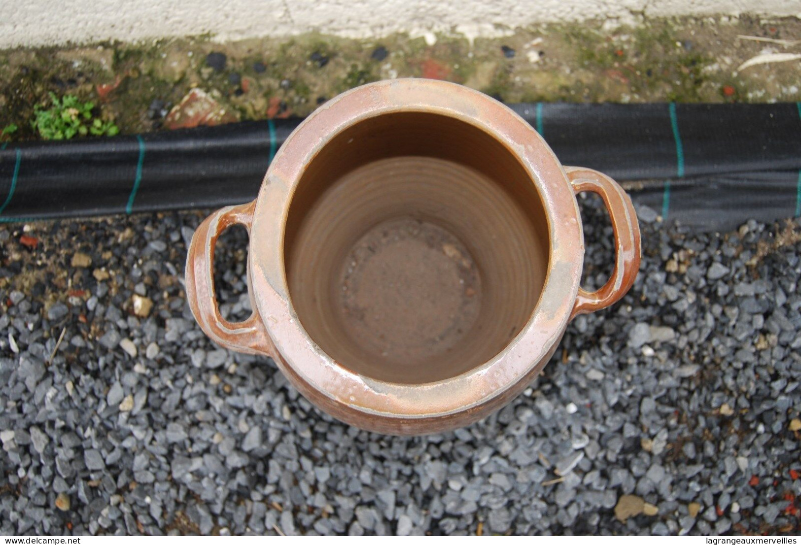 E1 Ancien Pot En Grès Brun, Sel - H +- 40 Cm - Arte Popolare