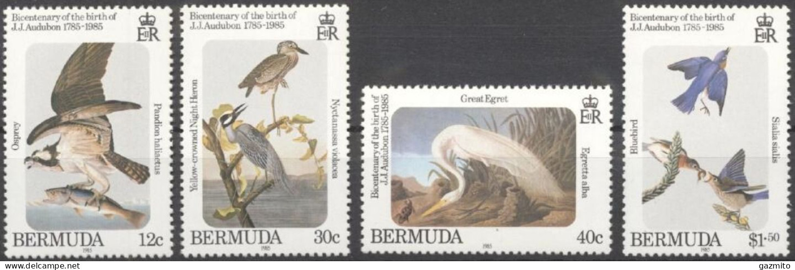 Bermuda 1985, Birds, Osprey, Bluebird, 4val - Águilas & Aves De Presa