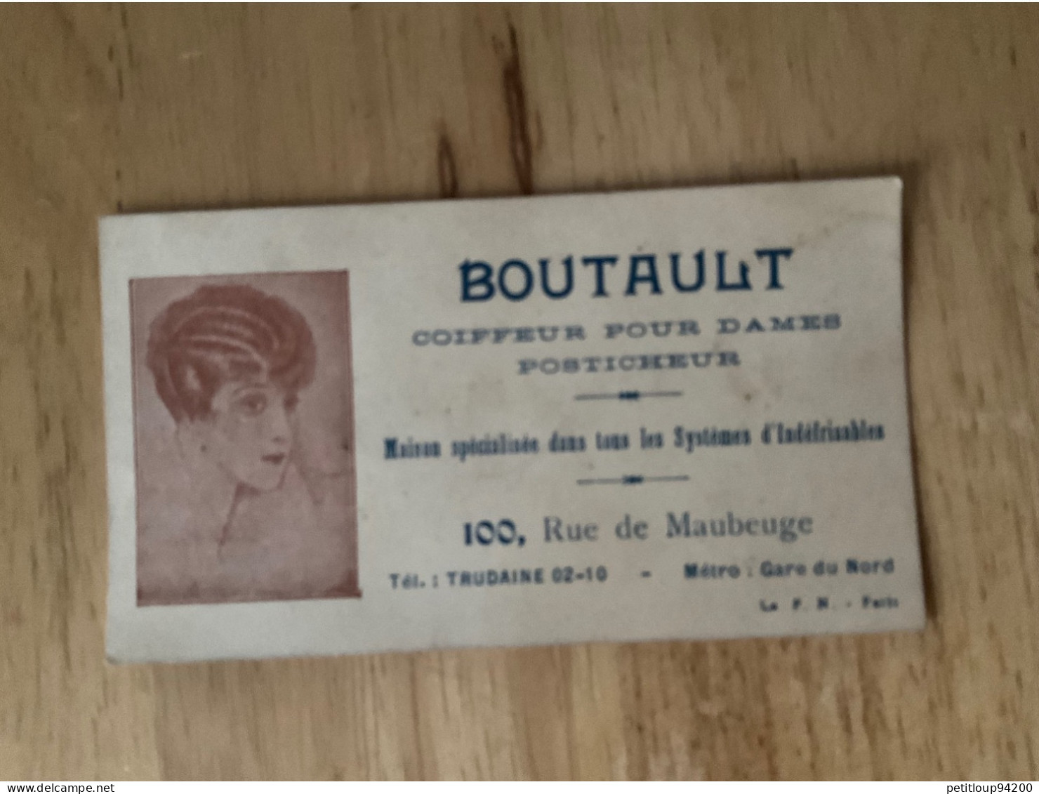 CARTE DE VISITE Coiffeur Pour Dames  Posticheur  BOUTAULT  Paris - Tarjetas De Visita