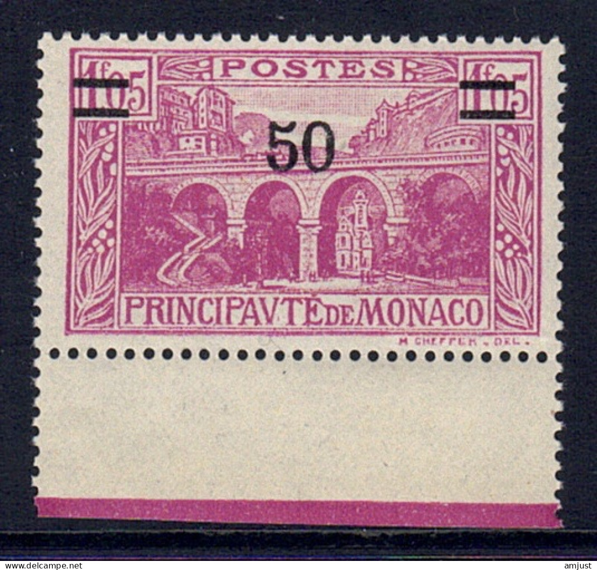 Monaco // 1926 // Timbres Neuf** MNH Nouvelle Valeur Avec Surcharge Signé Au Dos No. Y&T 106 - Unused Stamps