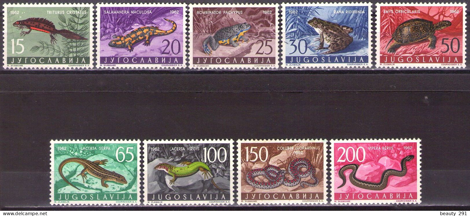 Yugoslavia 1962 - Animals (Fauna) - Reptiles - Mi 1007-1015 - MNH**VF - Unused Stamps