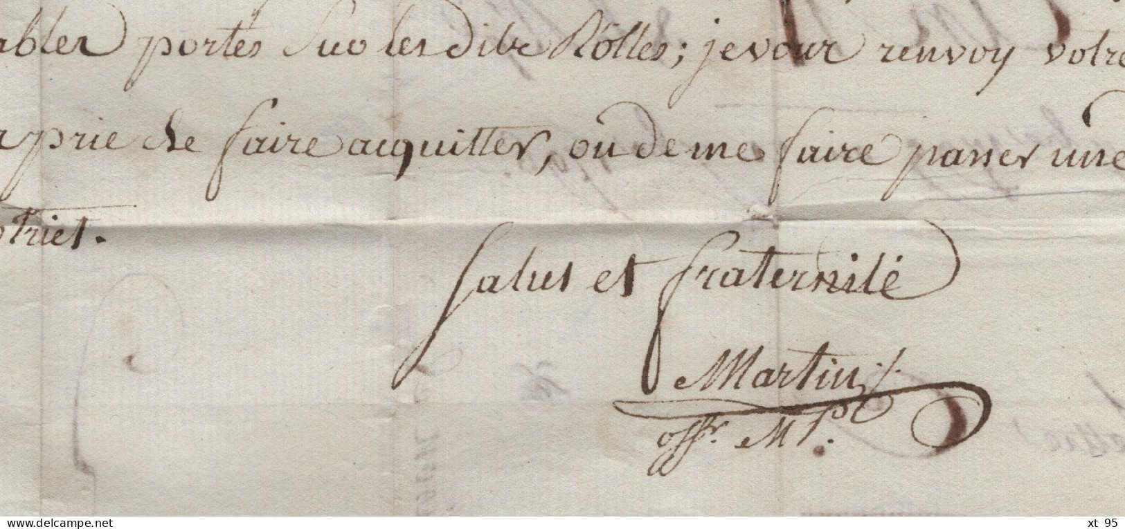 Petite Poste de Lyon - lot de 2 Lettres en Port du - rare