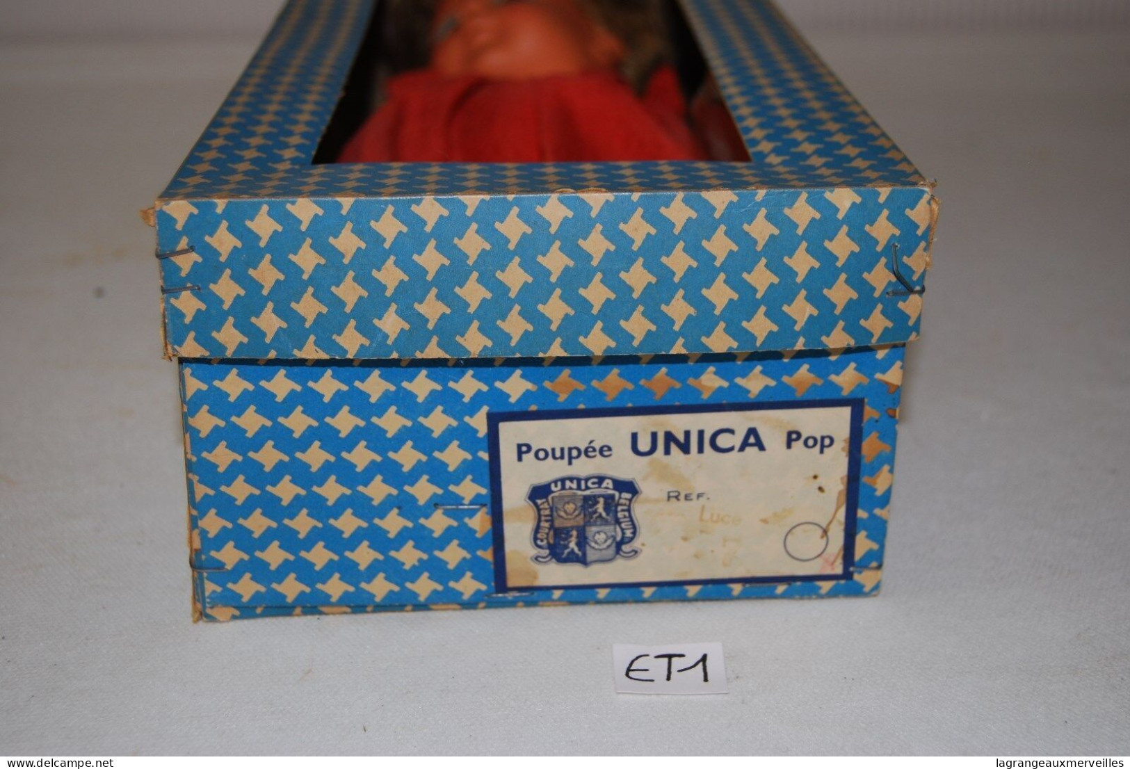 E1 Ancienne Poupée UNICA POP Luce - Courtrai - 1950 - Rare - Boite Origine - Poupées