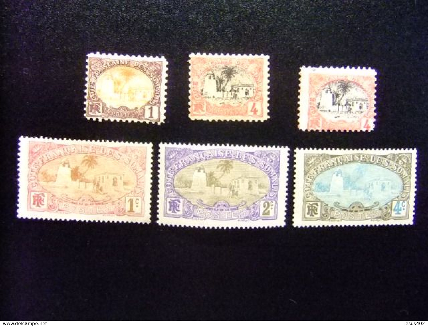 56 COTE DES SOMALIS COSTA DE SOMALIA 1902 / MOSQUÉE DE TADJOURAH / YVERT 37+ 39 + 55 + 67+ 68 + 69 (*) - Used Stamps