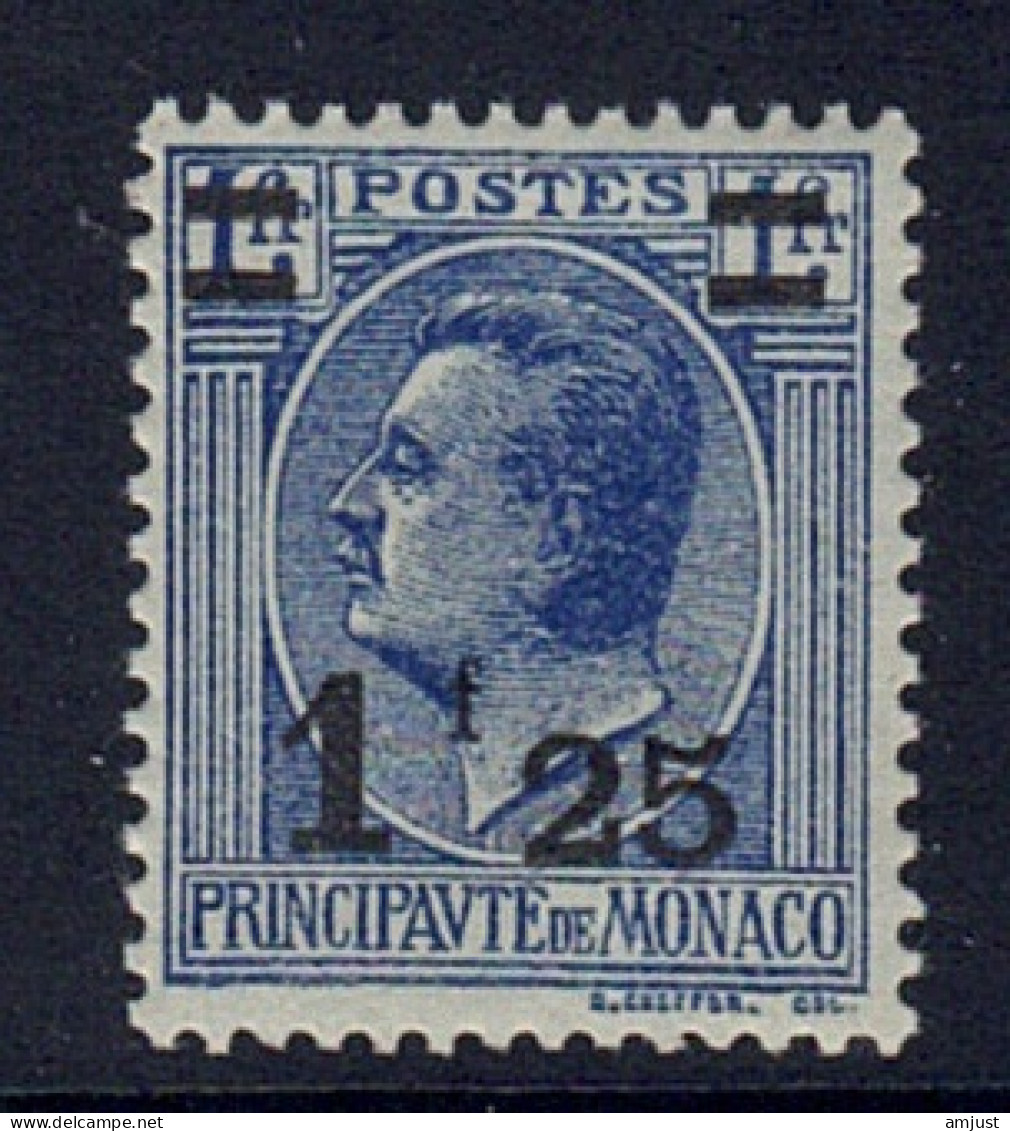 Monaco // 1926 // Timbres Neuf** MNH Nouvelle Valeur Avec Surcharge Signé Au Dos No. Y&T 109 - Unused Stamps