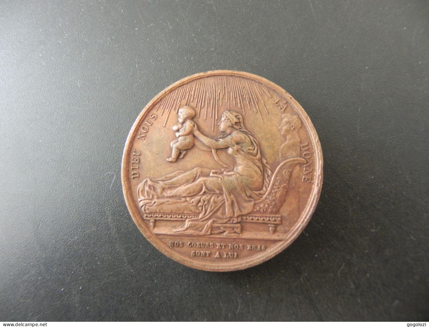 Medaille Medal - France - Henri V. Dieu Nous L'a Donné - 1820 Par Gayard - Andere & Zonder Classificatie