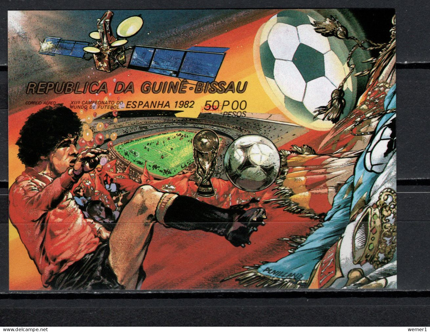 Guinea - Bissau 1982 Football Soccer World Cup, Space S/s Imperf. MNH -scarce- - 1982 – Spain