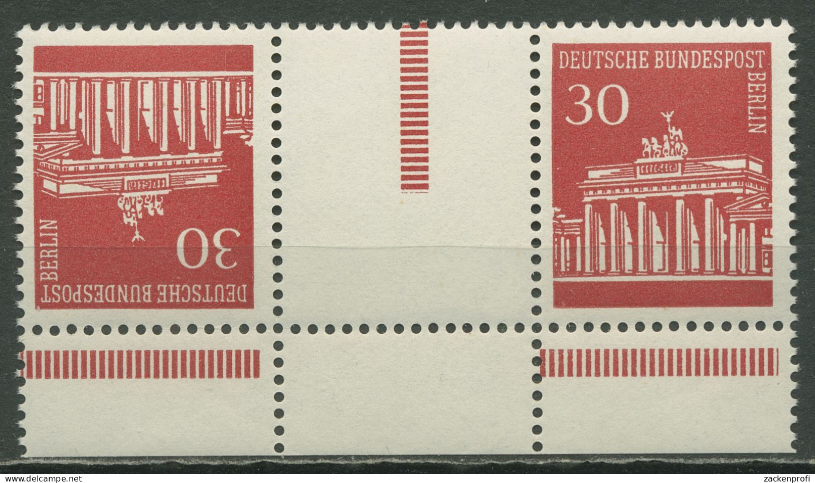Berlin Zusammendrucke 1970 Brandenburger Tor KZ 3b.5 UR Postfrisch - Se-Tenant