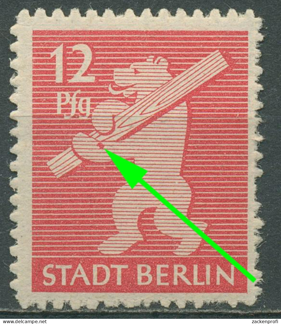 SBZ Berlin & Brandenburg 1945 Freim. Durchstochen Plattenfehler 5 B PF ? Postfr. - Berlin & Brandebourg