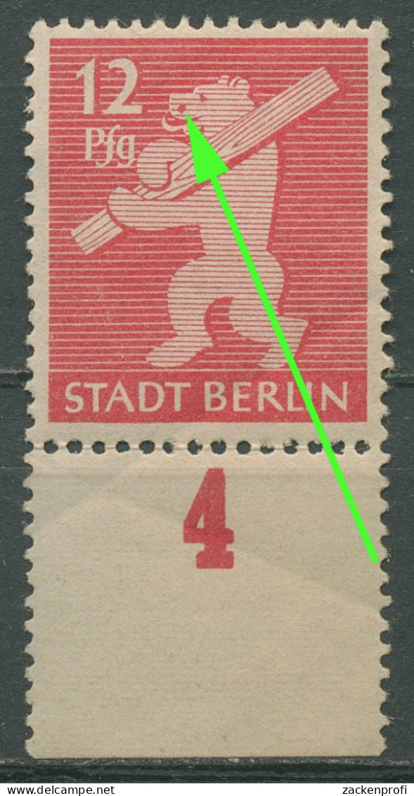 SBZ Berlin & Brandenburg 1945 Freim. Plattenfehler 5 AA Wbz IV Postfrisch, Bügig - Berlijn & Brandenburg