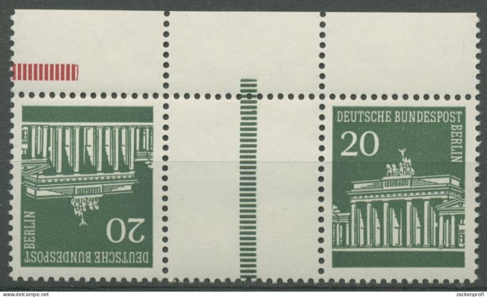 Berlin Zusammendrucke 1970 Brandenb. Tor KZ 4.1 OR (Strl. Durchgehend) Postfr. - Zusammendrucke