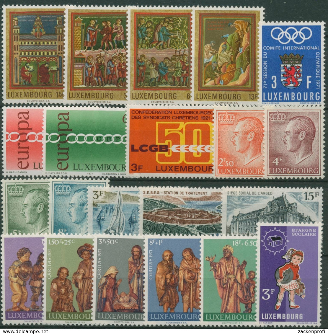 Luxemburg 1971 Kompletter Jahrgang Postfrisch (SG95331) - Volledige Jaargang