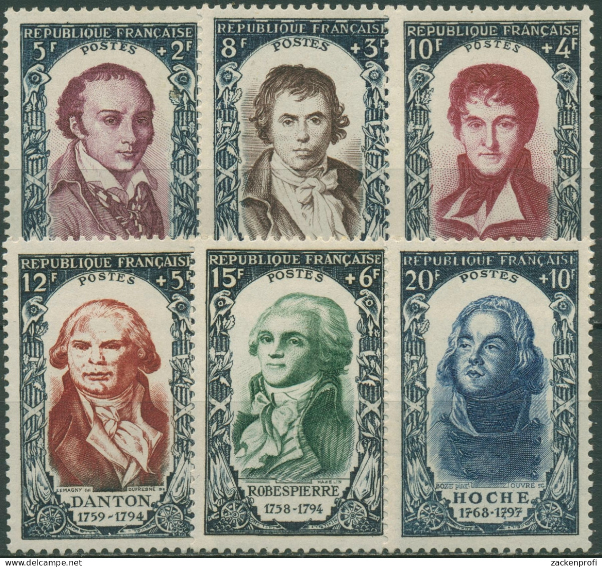 Frankreich 1950 Rotes Kreuz Persönlichkeiten Politiker 885/90 Postfrisch - Unused Stamps