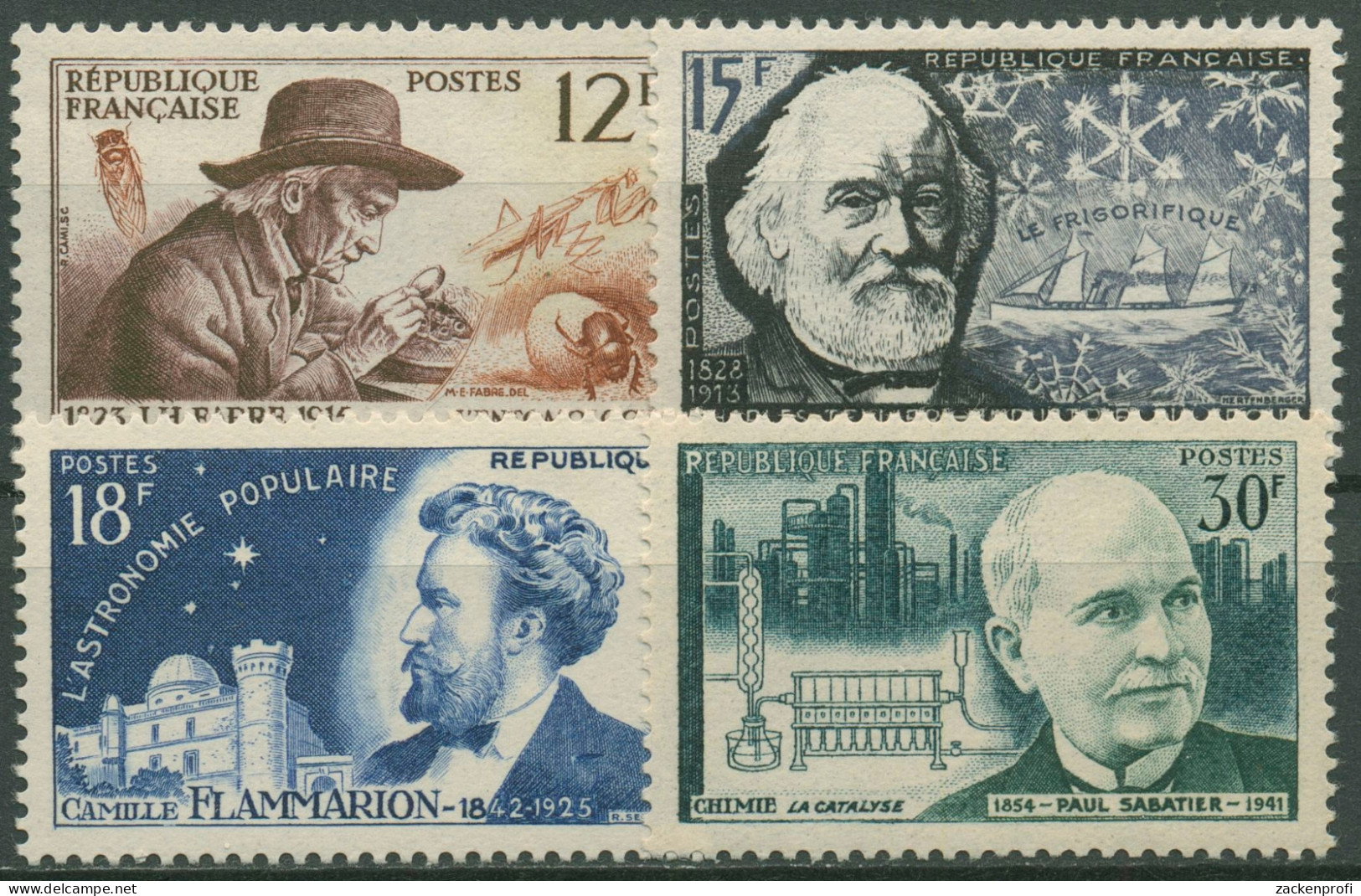 Frankreich 1956 Wissenschaftler 1083/86 Postfrisch - Unused Stamps