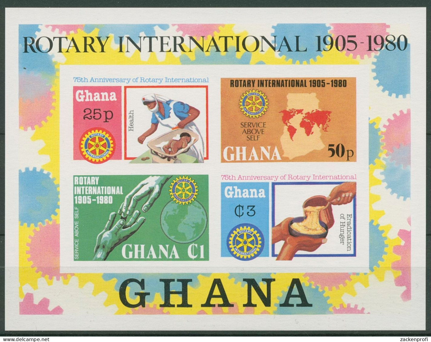 Ghana 1980 75 Jahre Rotary International Block 87 B Postfrisch (C29847) - Ghana (1957-...)